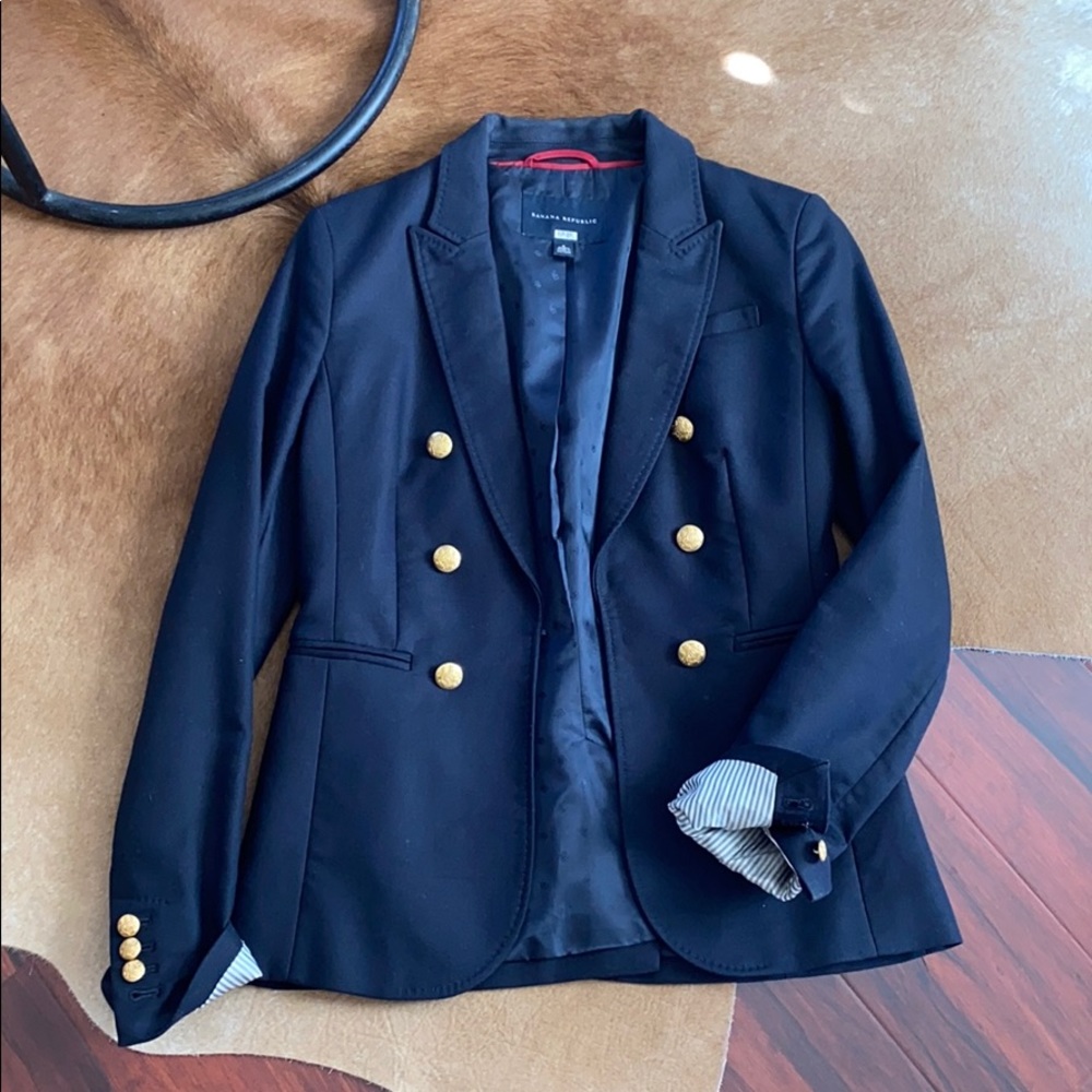 Banana Republic Navy blazer gold buttons